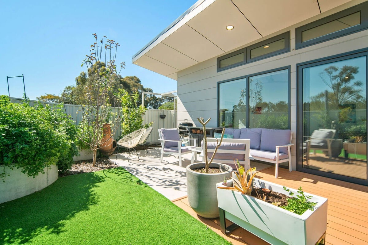 North-facing outdoor living area with large glazing, Hazelmere