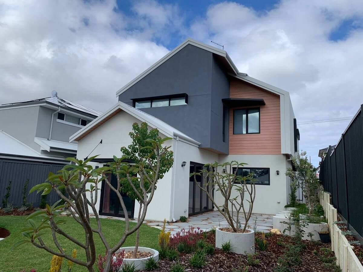 Mt Hawthorn Passiv Haus rear exterior with landscaped garden