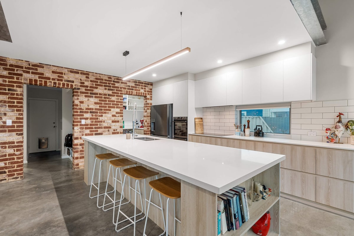 Exposed internal brick in a reverse brick veneer home, Palmyra
